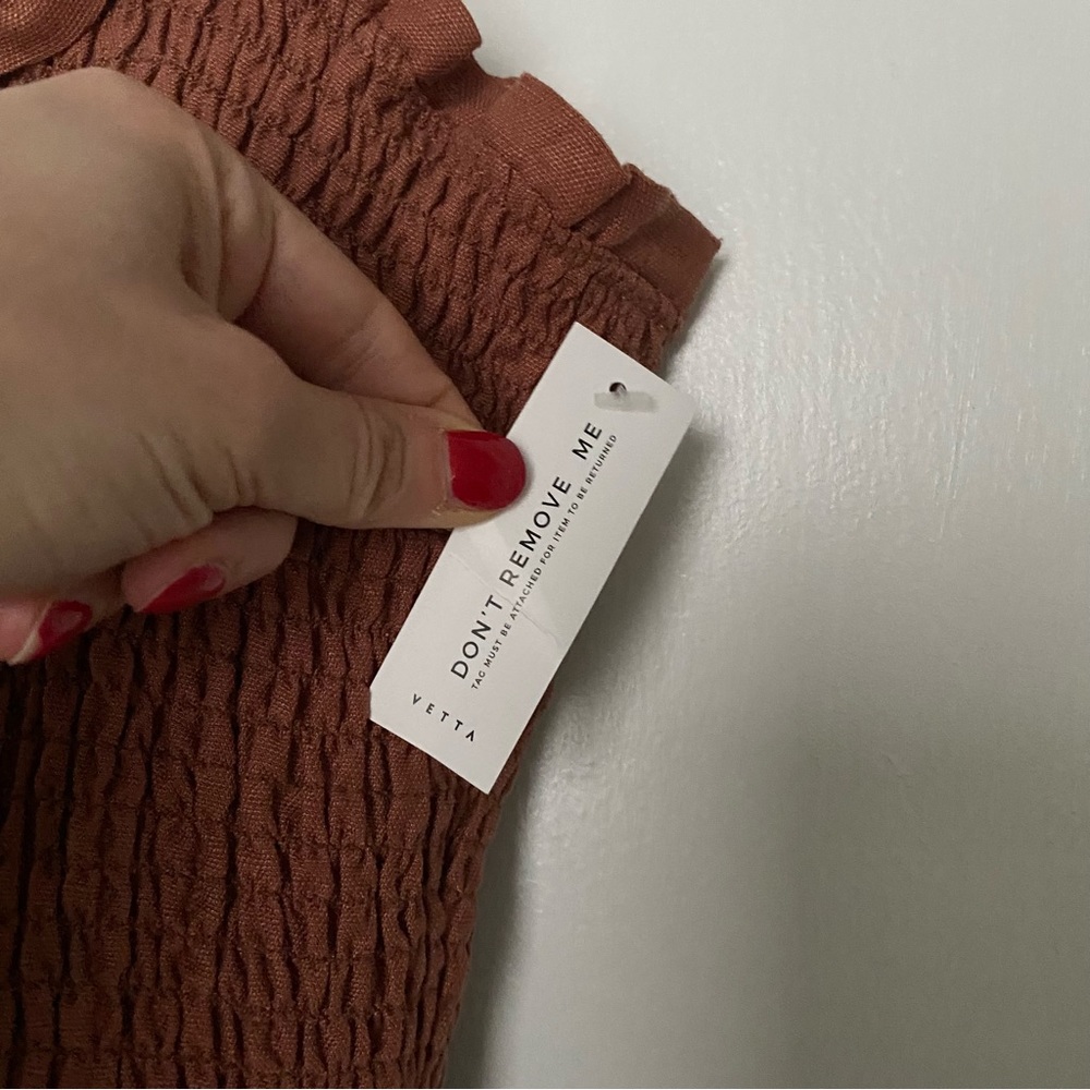 Women's Tan Smocked Maxi Dress - Picture 7 of 10